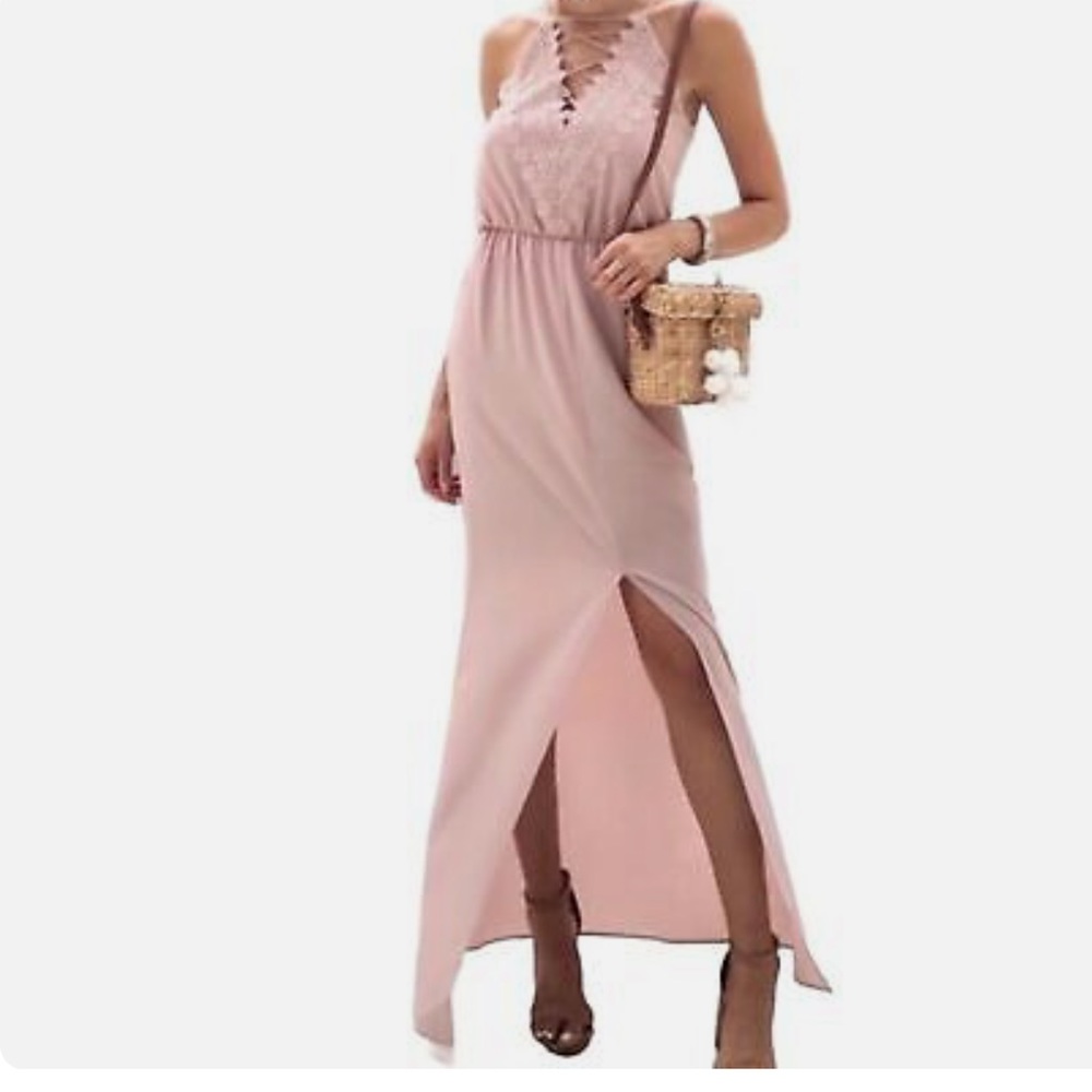 Wayf Posie Pastel Pink Posie Maxi Dress Size XL